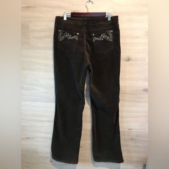 Womens Jessica Sport velour,stretchy Brown with jemstones Pants - Picture 2 of 7
